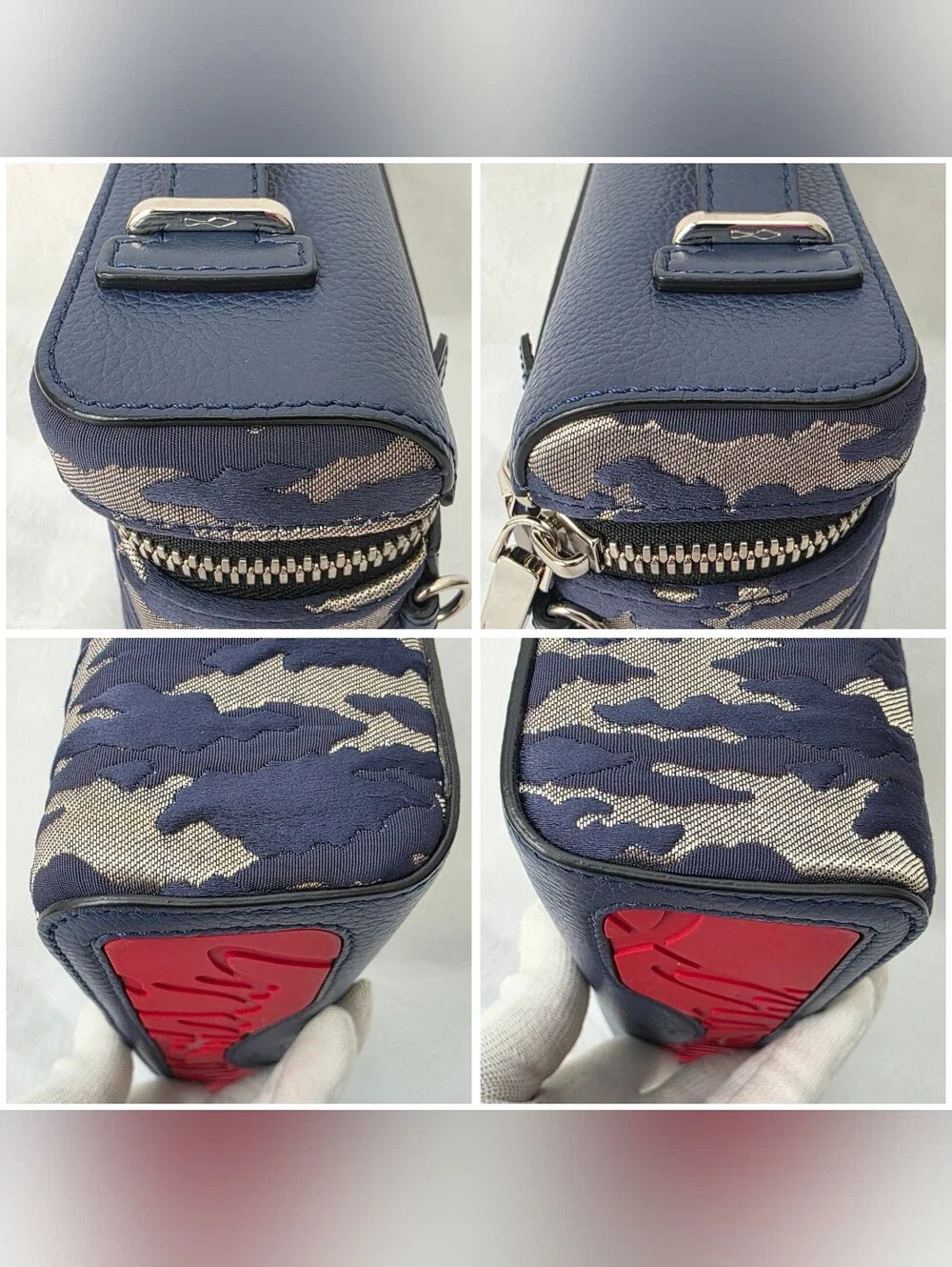 Auth Christian Louboutin Kypipouch Camouflage Messenger Bag